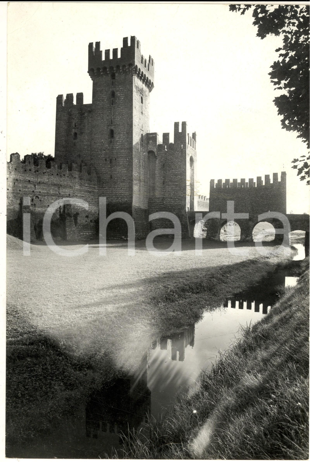 Fotografia d epoca originale 1971 MONTAGNANA PD Veduta della Rocca degli Alberi Foto ARTISTICA 24x30 cm 1