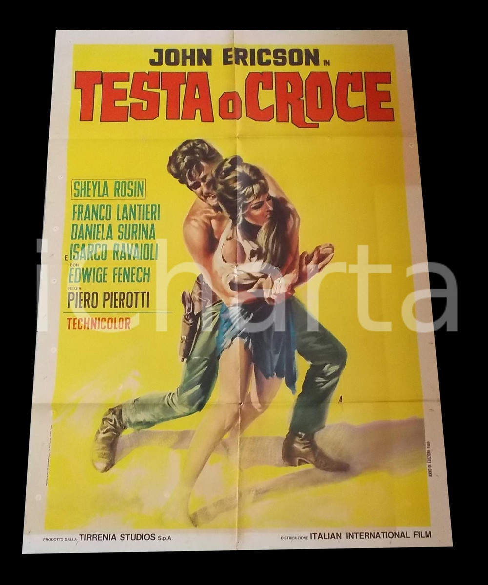 Materiale cinematografico d’epoca 1969 TESTA O CROCE John ERICSON Spela ROZIN Edwige FENECH Manifesto WESTERN 1