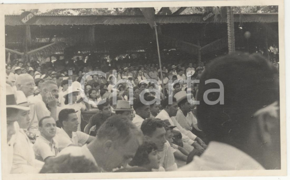 Fotografia d epoca originale 1937 PAPEETE Polinesia 49FESTA 14 LUGLIO REAL PHOTO cm 13,5 x 8,5 1
