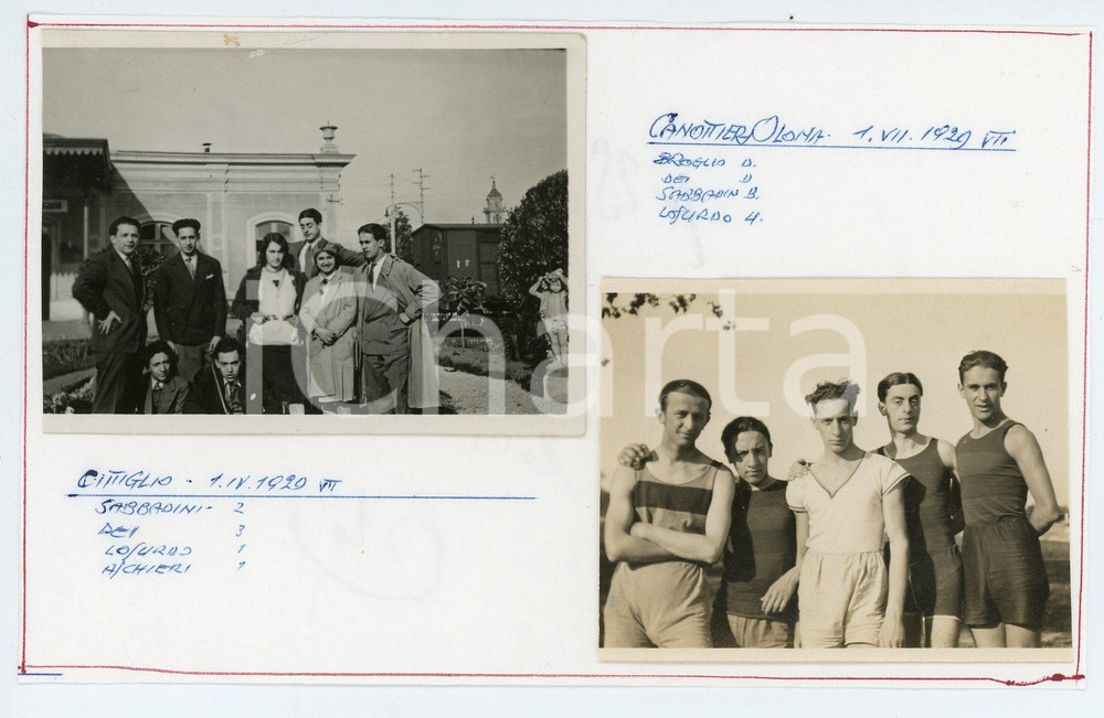 Fotografia d'epoca originale 1929 CANOTTIERI OLONA - CITTIGLIO Sabbadini LOSURDO Aschieri - Lotto 2 Foto 1