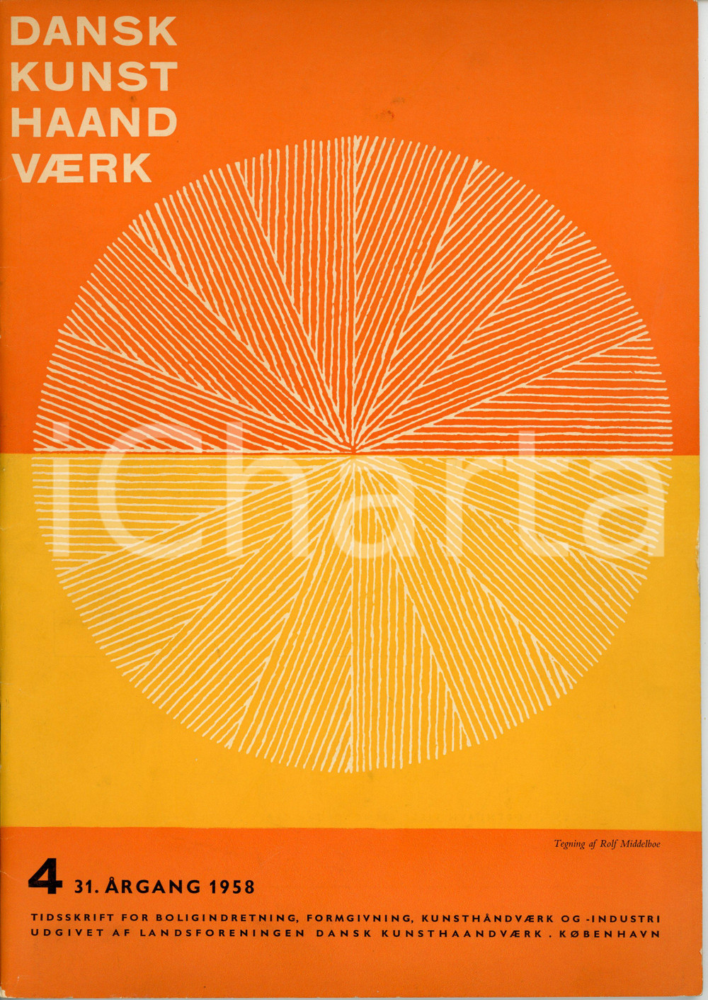 Giornale, rivista storica 1958 DANSK KUNSTHAANVAERK n. 5 - Tegning af Rolf MIDDELBOE Rivista 1