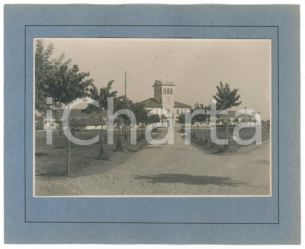 Fotografia d'epoca originale 1920 ca GHEDI (BS) Campo di avazione - Palazzina di comando *Foto RARA 21x17 cm 1