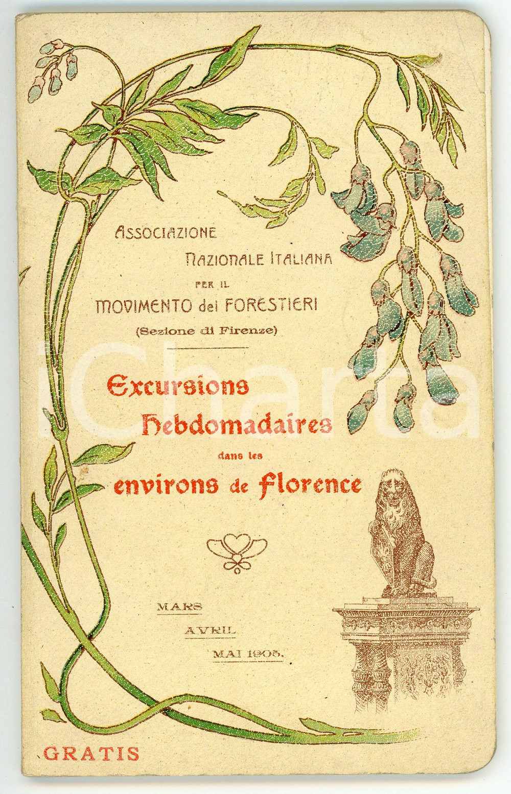 Libro, pubblicazione d epoca 1905 FIRENZE Movimento Forestieri  Excursions hebdomadaires environs Florence 1