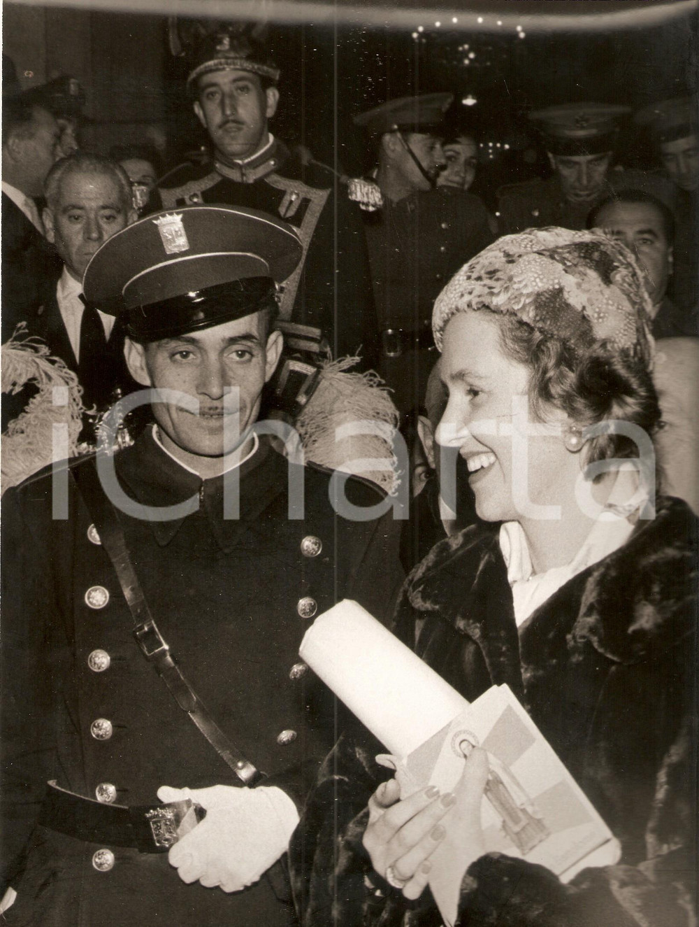 Fotografia d epoca originale 1960 MADRID Donna Fabiola MORA Y ARAGON  figlia prediletta della città Foto 1