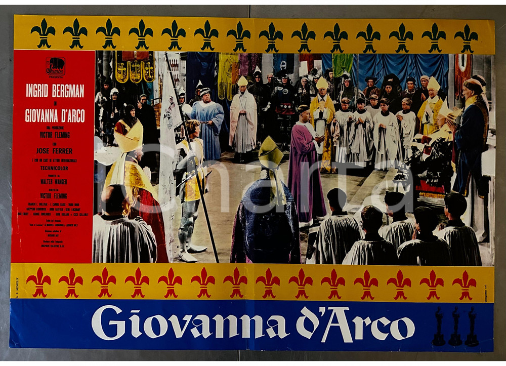 Materiale cinematografico d’epoca 1949 GIOVANNA D'ARCO Ingrid BERGMAN José FERRER Victor FLEMING Lobby card 1