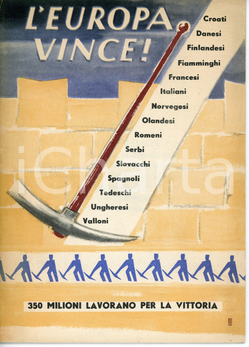 Libro, pubblicazione d'epoca 1941 Roberto LEY L'Europa vince - Discorso per il FRONTE DEL LAVORO TEDESCO 1