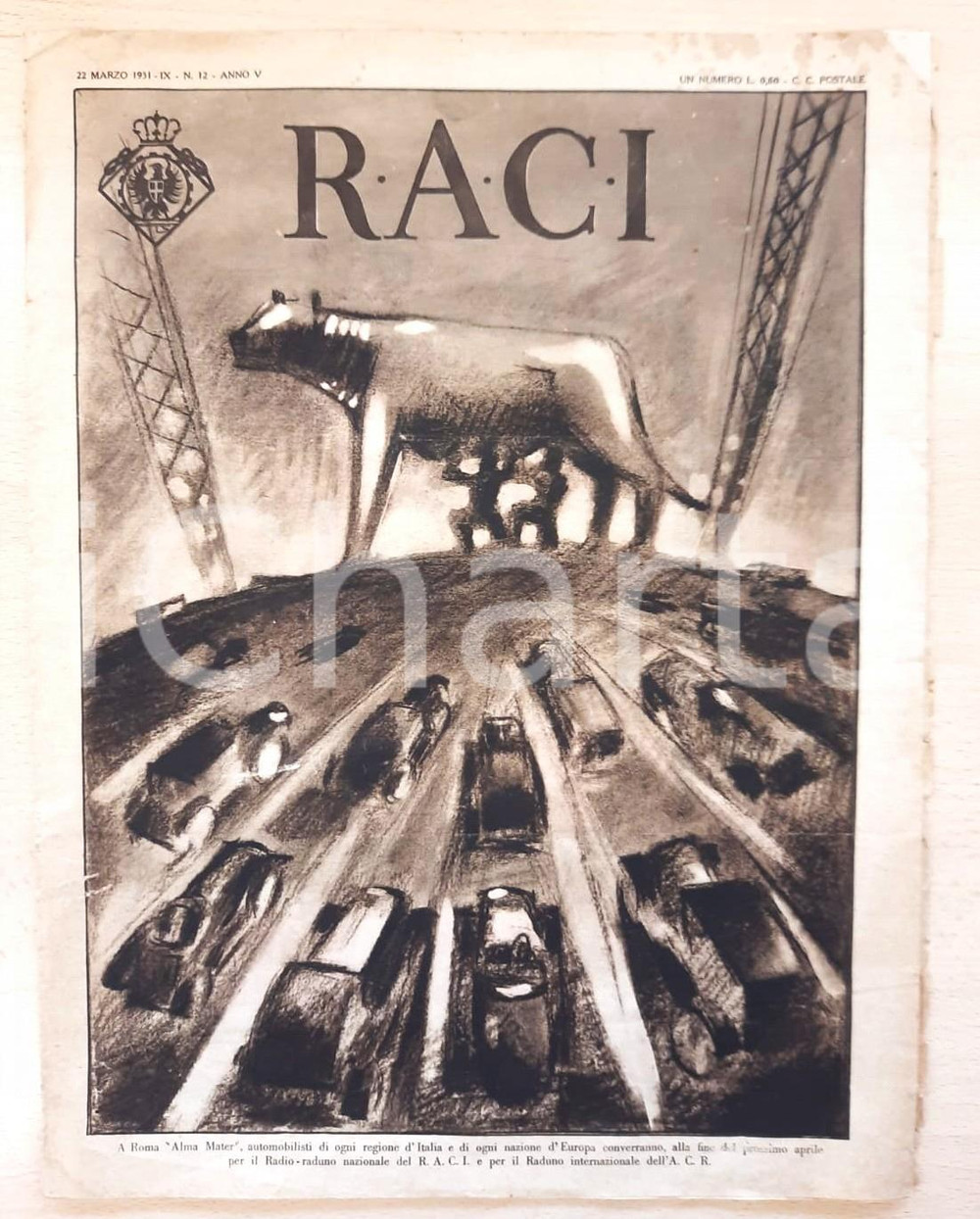 Giornale, rivista storica Marzo 1931 R.A.C.I. Strade e automobilismo in Giappone *Settimanale n° 12 1