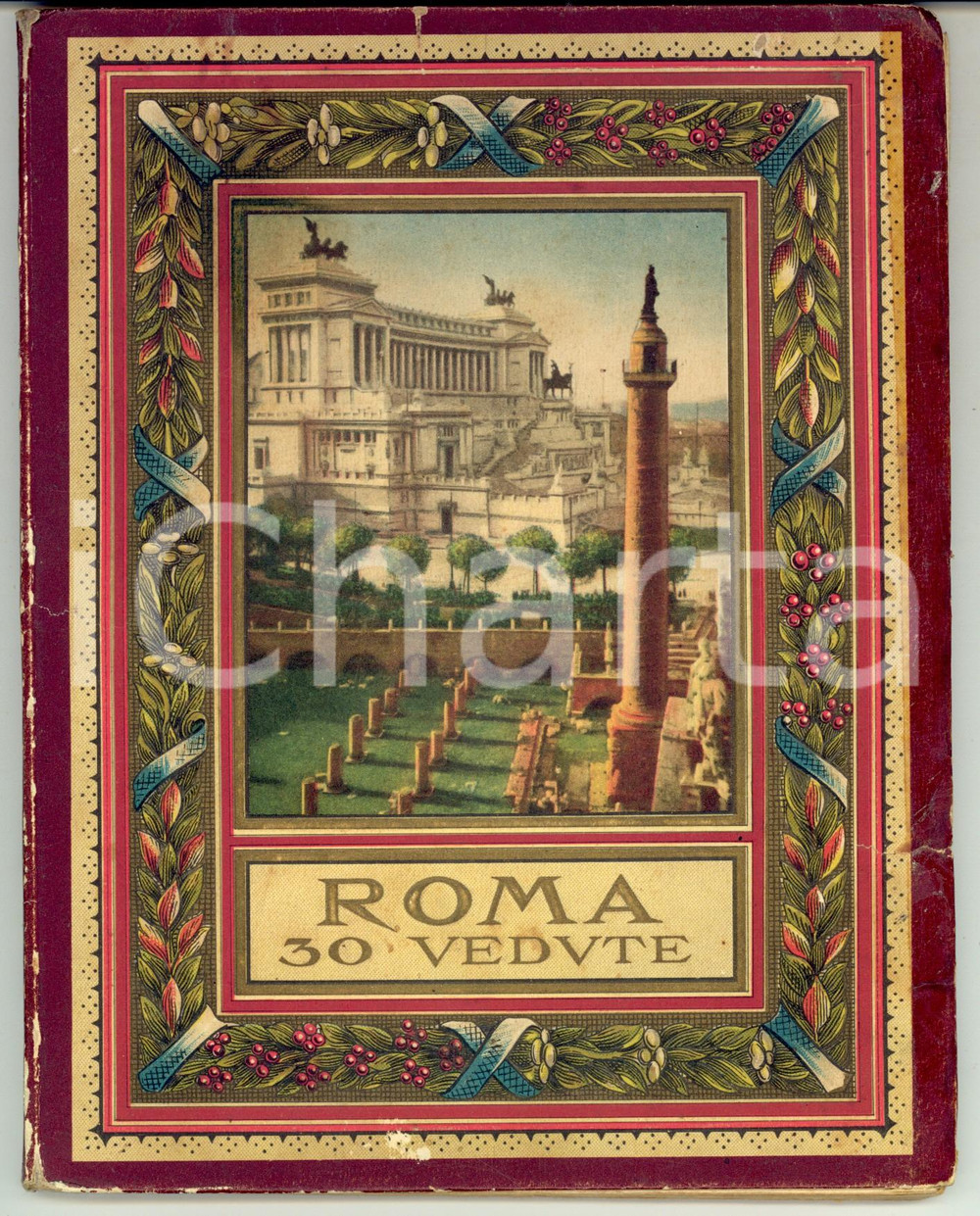 Materiale pubblicitario d’epoca 1930 ca ROMA Album ricordo illustrato con 30 vedute TURISMO VINTAGE 17x22 1