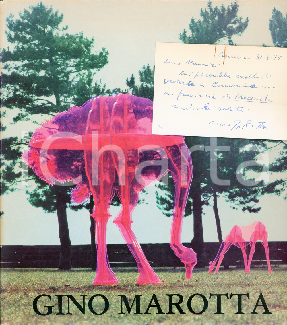 Libro, pubblicazione d'epoca 1975 CAMERINO Gino MAROTTA Sculture nella citta - Catalogo e biglietto AUTOGRAFO 1