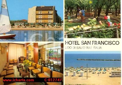Cartolina originale da collezione 1984 LIDO DI SAVIO RA Vedutine Hotel SAN FRANCISCO Vintage Cartolina 1
