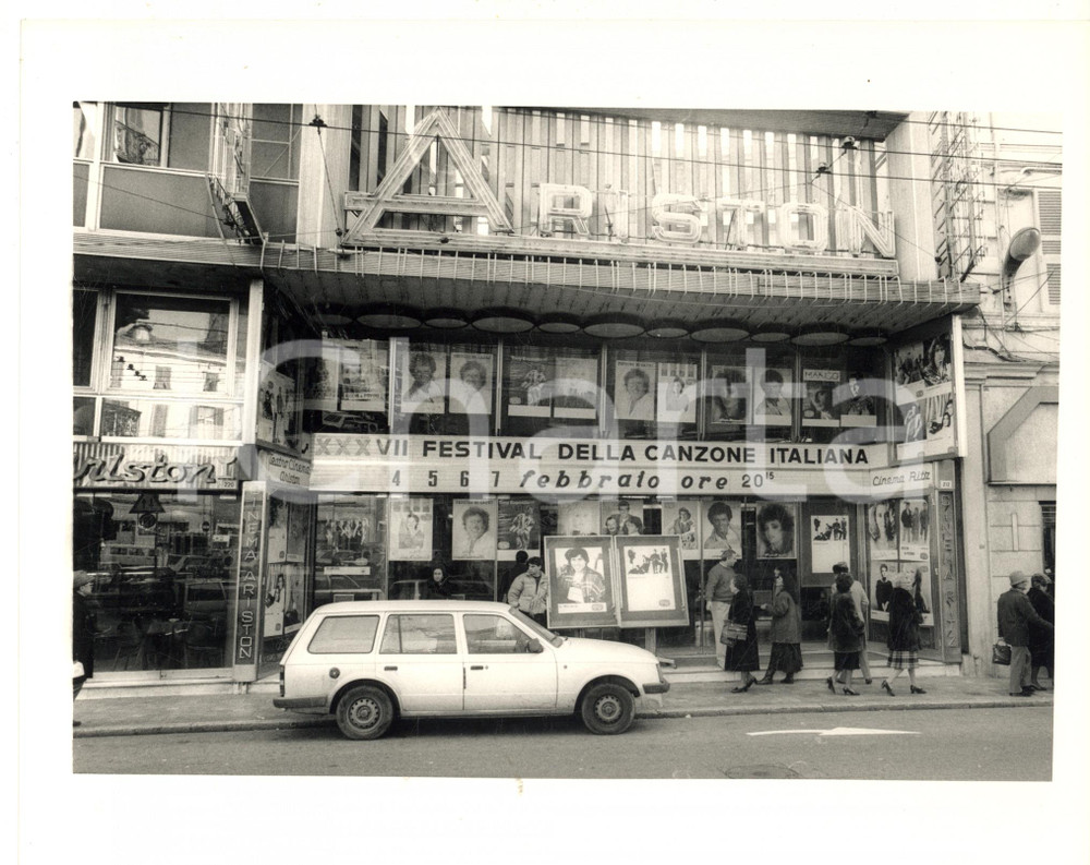 Fotografia d epoca originale 1988 38Â° FESTIVAL DI SANREMO  Ingresso Teatro ARISTON Foto 24x18 1