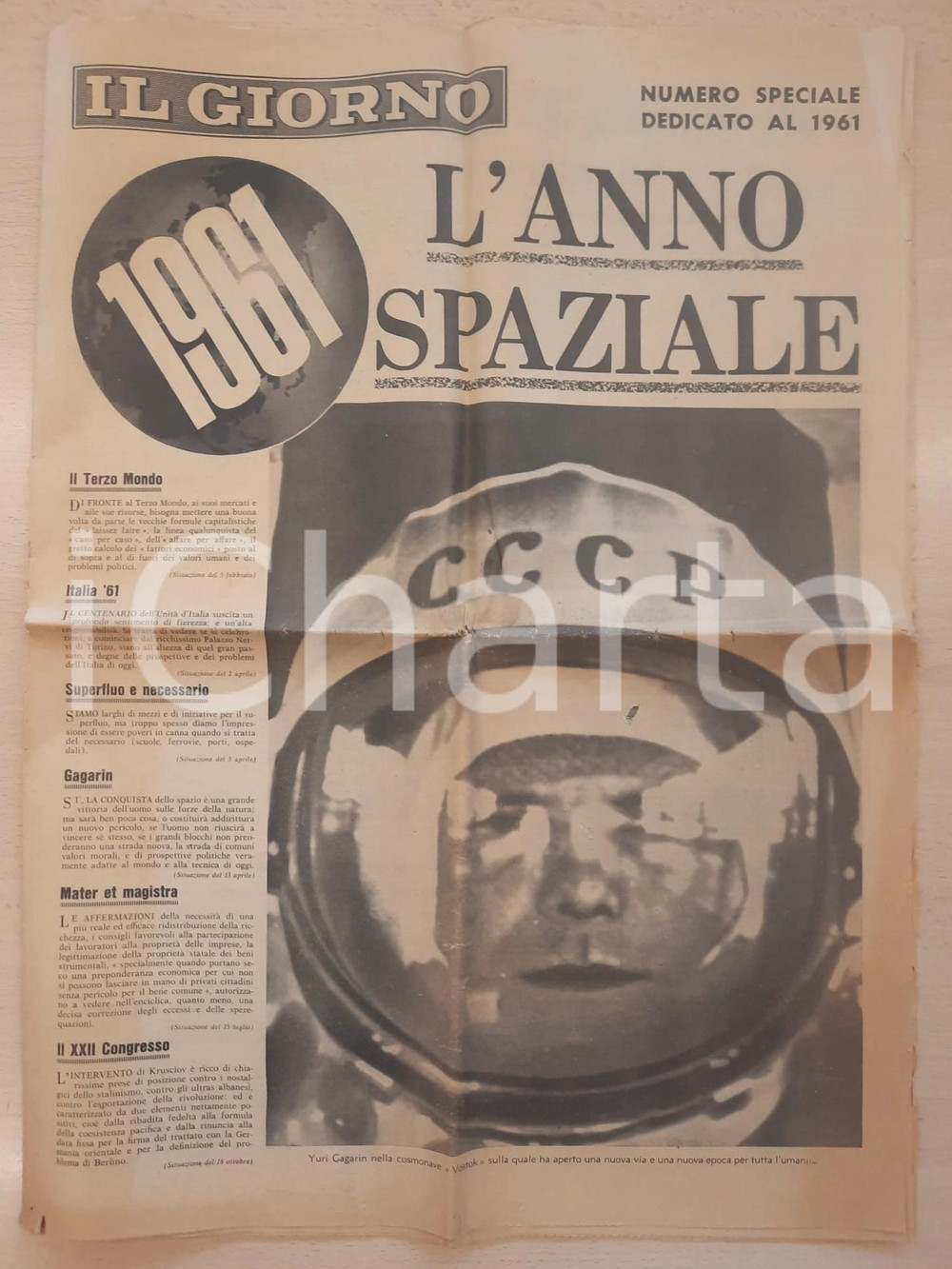 Giornale, rivista storica 1961 IL GIORNO L'anno spaziale *Giornale - Numero speciale dedicato al 1961 1