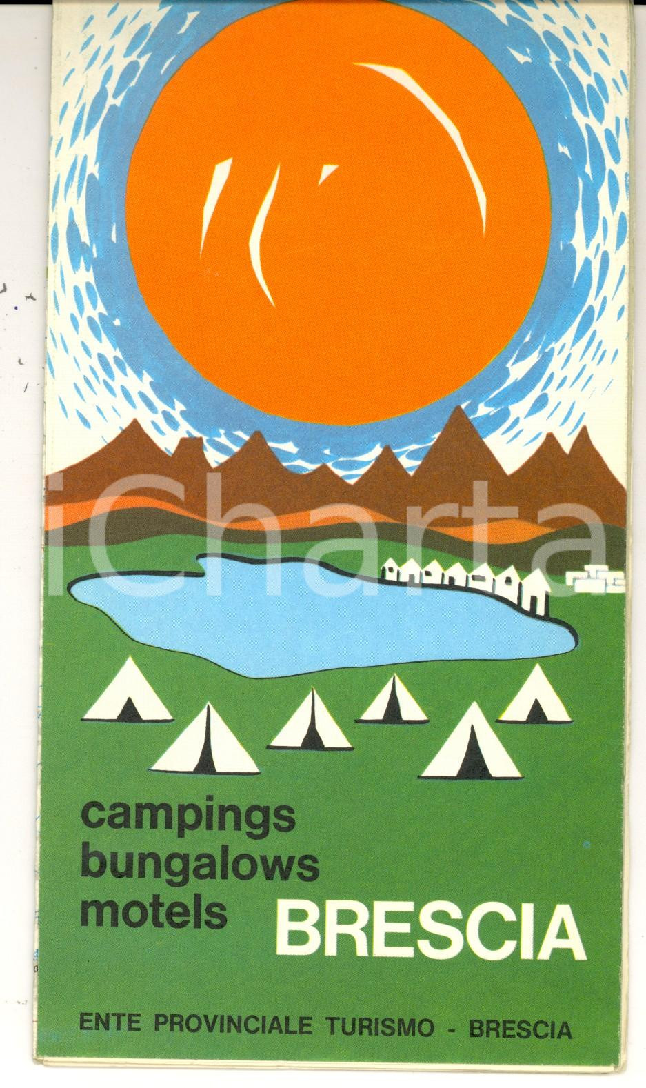 Mappa, planimetria storica 1969 BRESCIA Mappa turistica camping  bungalows Ente Provinciale Turismo 1