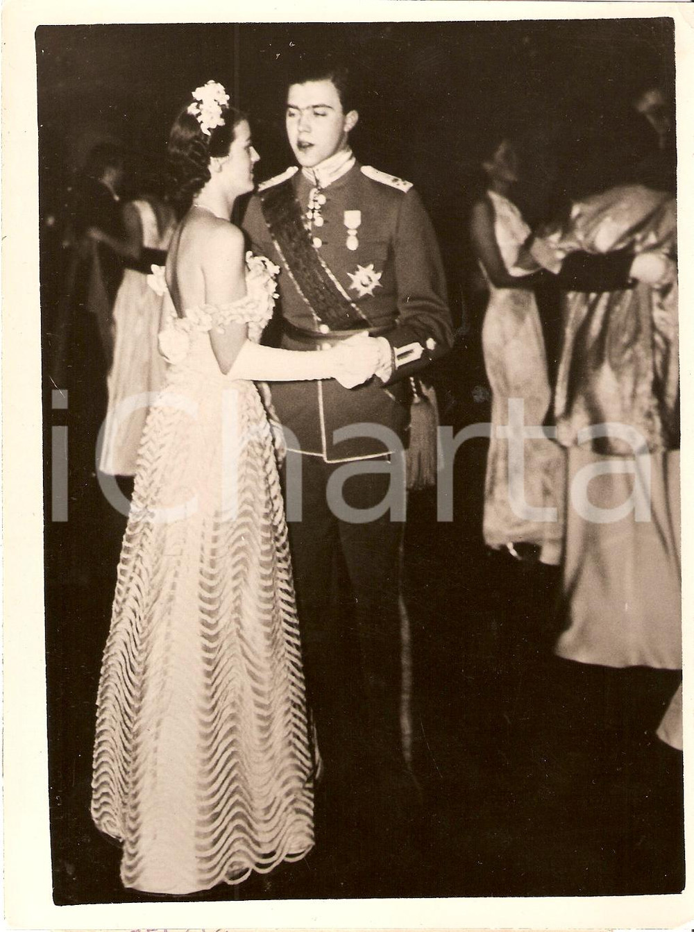 Fotografia d epoca originale 1939 STOCCOLMA Principe CARL JOHAN balla con debuttante 1