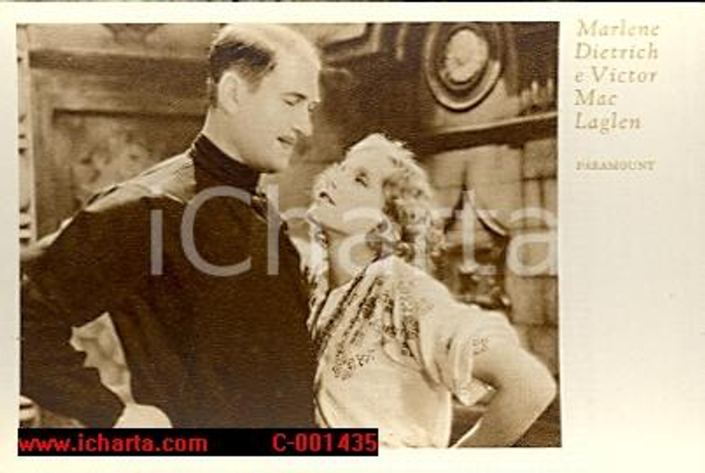 Cartolina originale da collezione 1931 Marlene DIETRICH Victor MACLAGLEN Disonorata  Cartolina FP NV 1