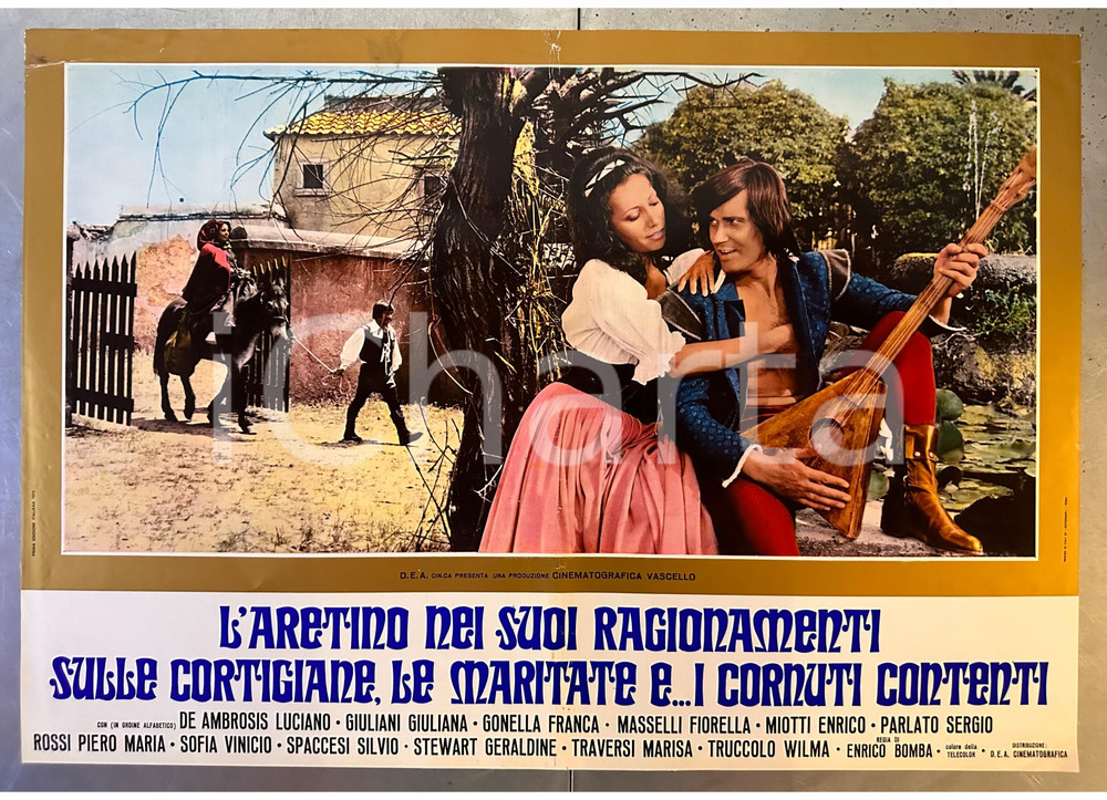 Materiale cinematografico d’epoca 1972 Luciano DE AMBROSIS L Aretino nei suoi ragionamentiFotobusta DECAMEROTICO 1
