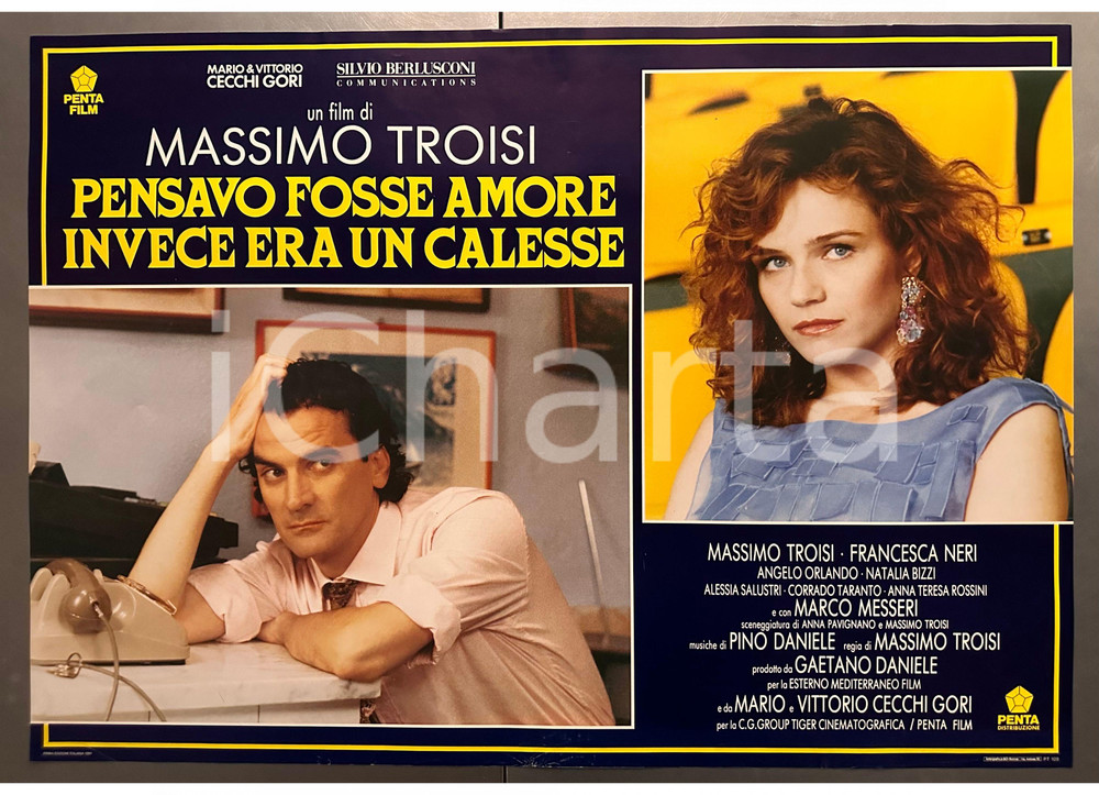 Materiale cinematografico d’epoca 1991 Massimo TROISI Pensavo fosse amore ... invece era un calesse Fotobusta 1