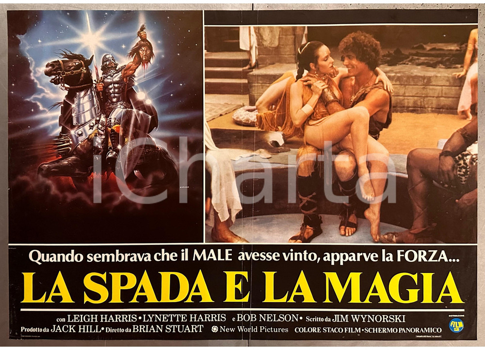Materiale cinematografico d’epoca 1984 Leigh HARRIS Bob NELSON La spada e la magia  Fotobusta FANTASY 1