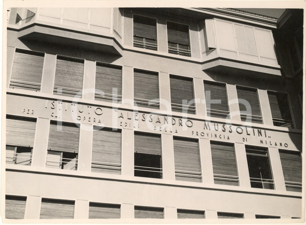 Fotografia d'epoca originale 1934 MILANO Via San Luca - Nuovo edificio Cassa Edile Alessandro Mussolini 1