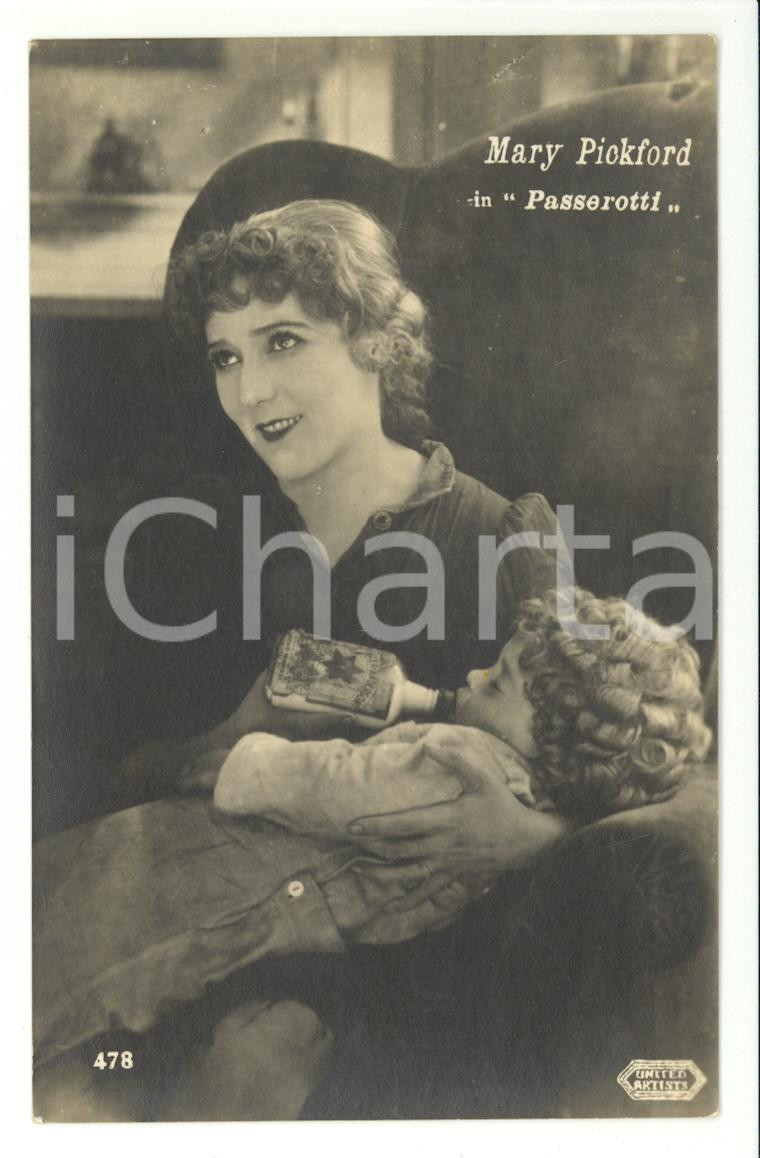 Cartolina originale da collezione 1926 MARY PICKFORD con bambino in Sparrows Passerotti  Cartolina 1