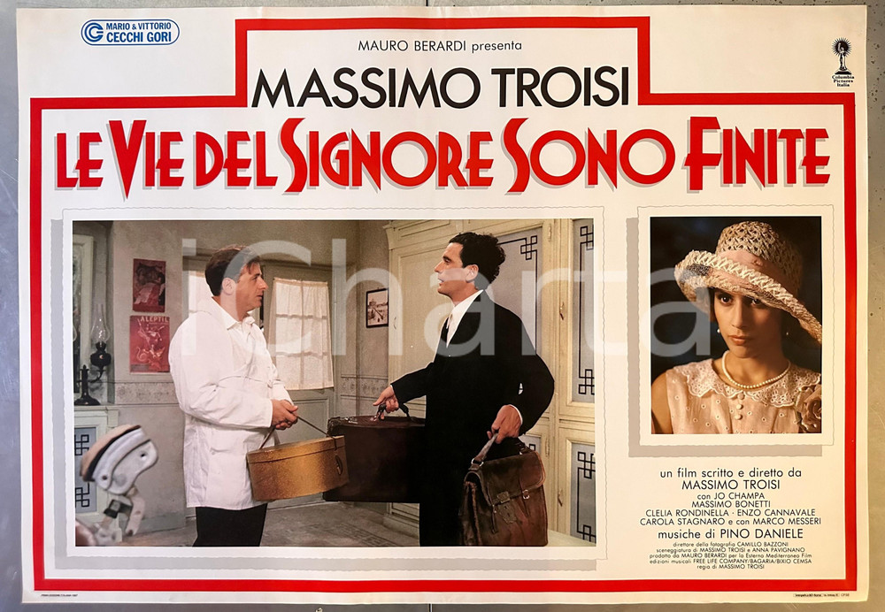 Materiale cinematografico d’epoca 1987 Massimo TROISI Jo CHAMPA Le vie del Signore sono finite  - Fotobusta 1
