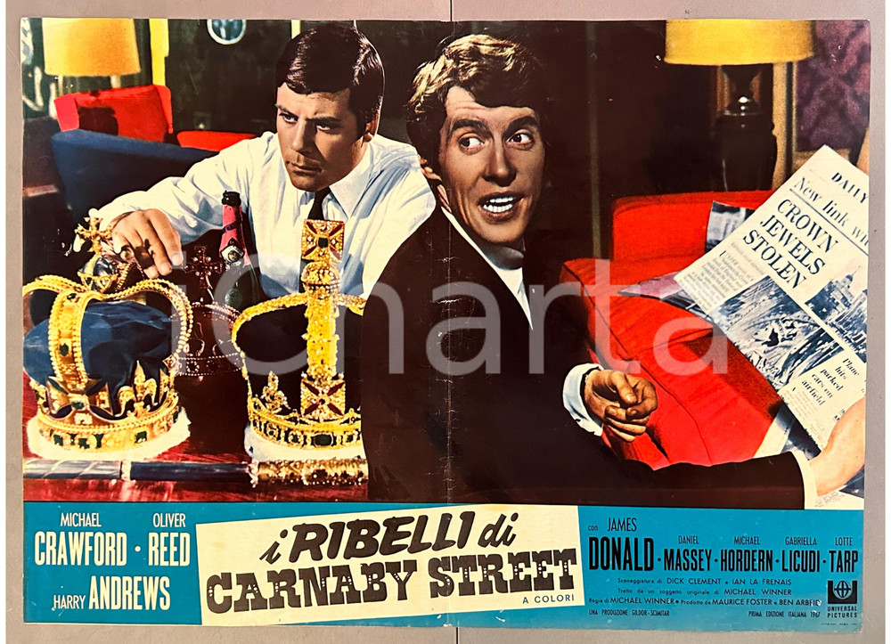 Materiale cinematografico d’epoca 1967 Michael CRAWFORD Oliver REED I ribelli di Carnaby Street Fotobusta 1