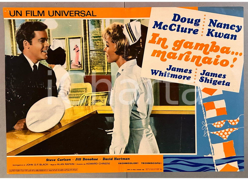 Materiale cinematografico d’epoca 1968 Doug McCLURE Nancy KWAN In gamba...marinaio! *Fotobusta locandina (1) 1