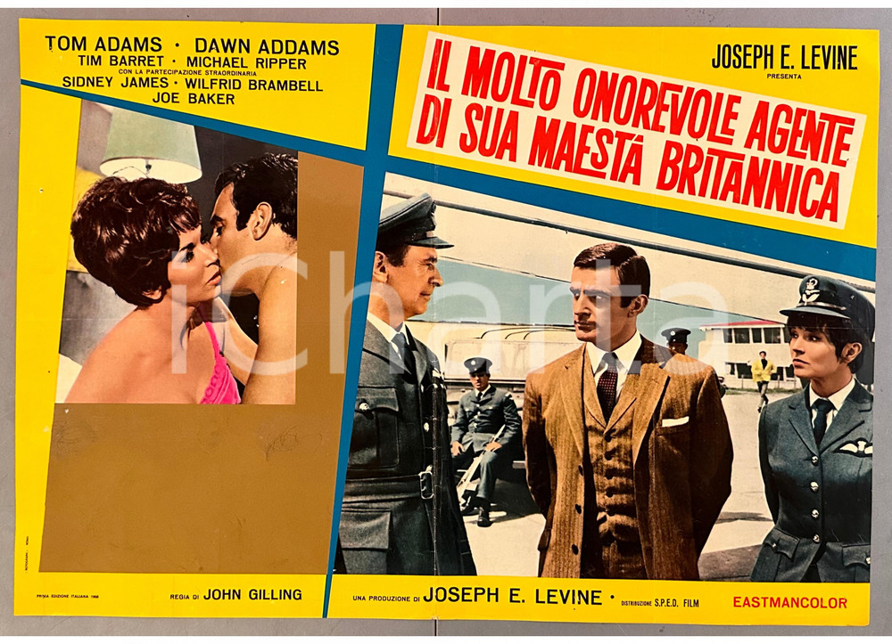 Materiale cinematografico d’epoca 1968 Tom ADAMS Il molto onorevole agente di Sua Maestà britannica Fotobusta 1