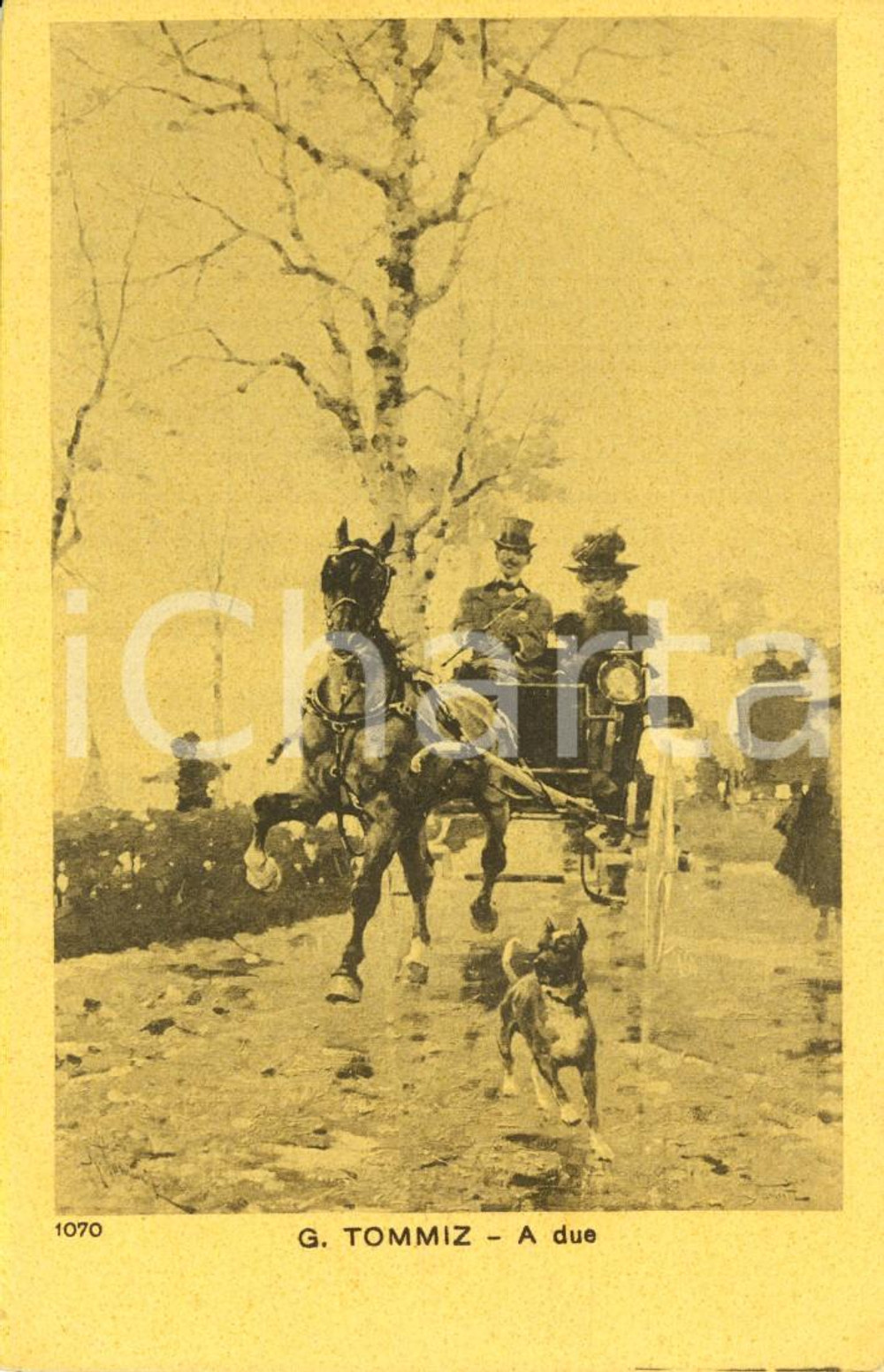 Cartolina originale da collezione 1930 ca ARTE Giuseppe TOMINZ Quadro A due Cartolina ILLUSTRATA FP NV 1