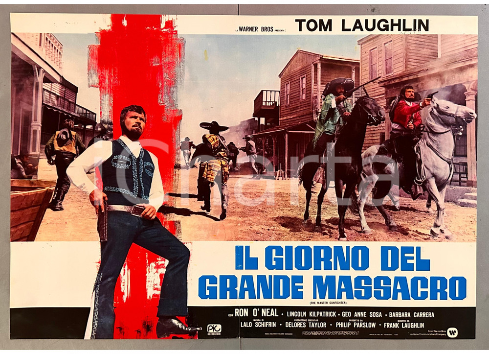 Materiale cinematografico d’epoca 1975 Tom LAUGHLIN Il giorno del grande massacro  Fotobusta WESTERN 1