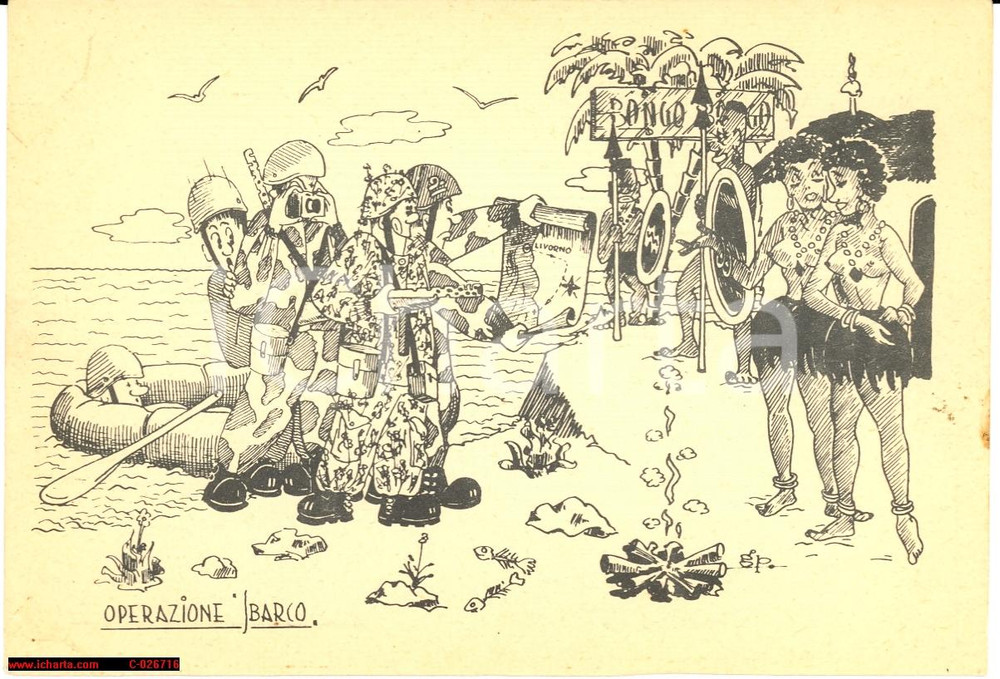 Cartolina originale da collezione 1951 Livorno Accademia Navale, MAK P Australi, NV 1