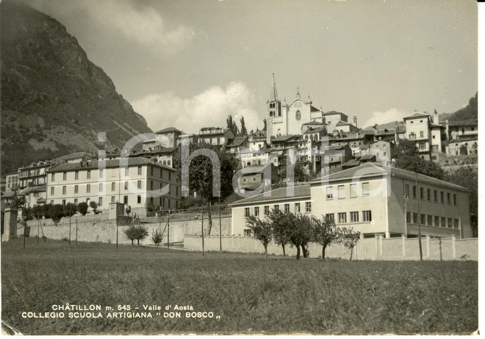 Cartolina originale da collezione 1954 CHATILLON AO Collegio Scuola Artigiana Don Bosco Cartolina FG VG 1