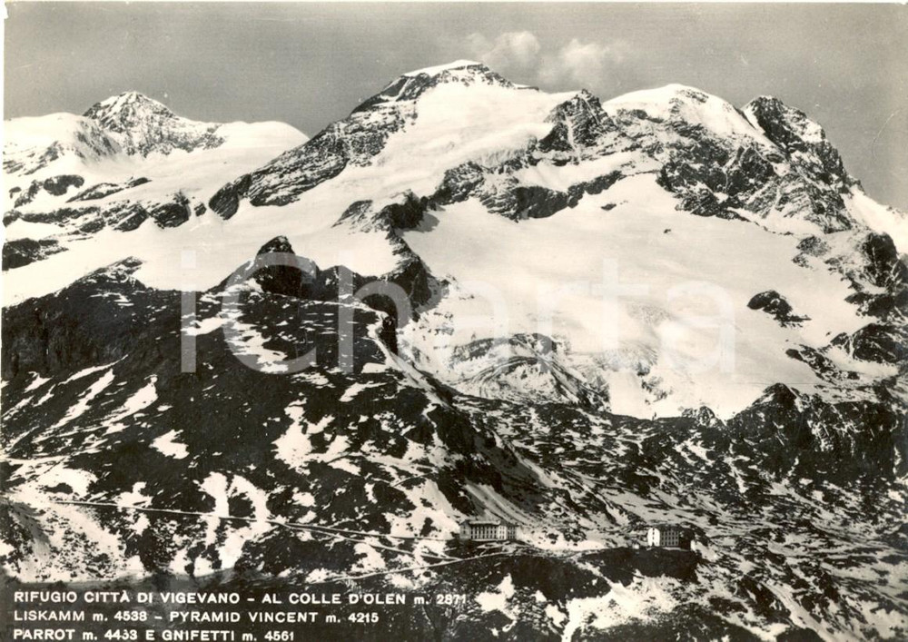Cartolina originale da collezione 1956 COL D OLEN Il Rifugio CITTA  di VIGEVANO tra le montagne FG VG 1