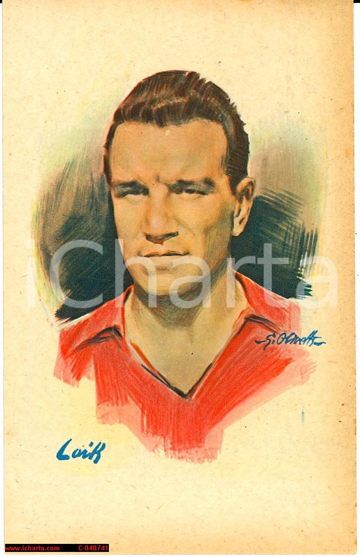 Cartolina originale da collezione 1948 CALCIO GRANDE TORINO Ezio LOIK Illustratore G. OLIVETTI Cartolina GIESSE 1