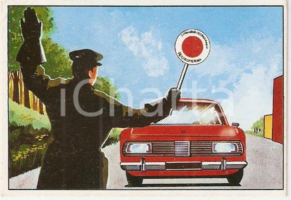 Oggetto da collezione cartaceo QUADERNI EDIS  AUTO E MOTO 1968 Figurina Paletta di segnalazione n. 305 1