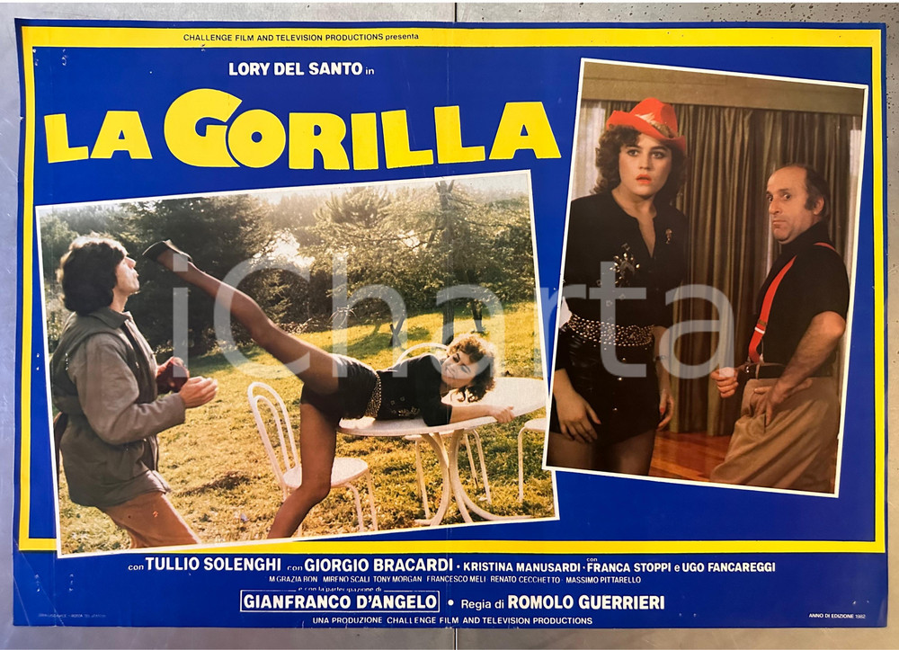Materiale cinematografico d’epoca 1982 Lory DEL SANTO Tullio SOLENGHI Giorgio BRACARDI La gorilla - Fotobusta 1