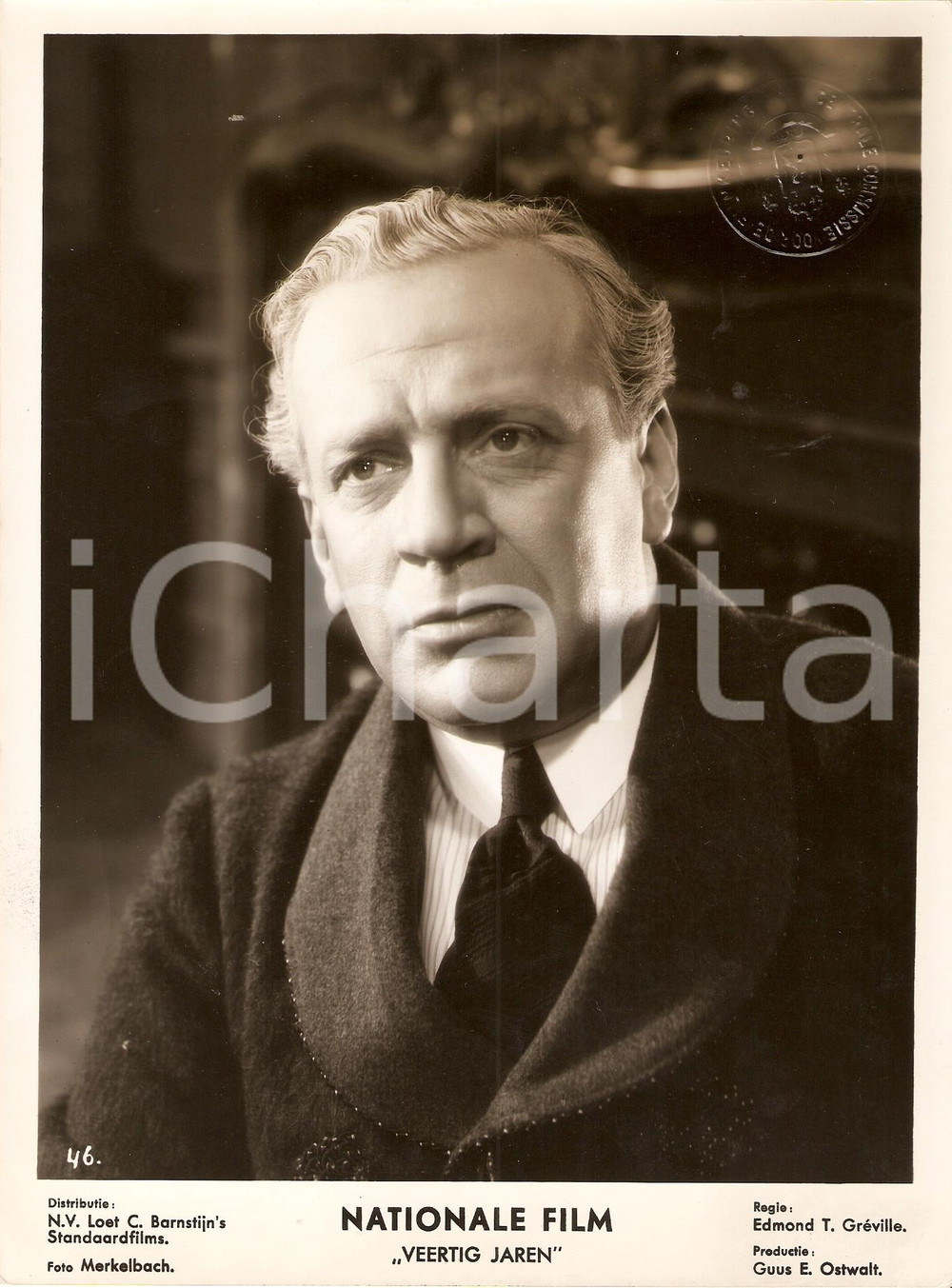 Fotografia d epoca originale 1938 VEERTIG JAREN Cees LASEUR Portrait Movie by Edmond T. GREVILLE Photo 1
