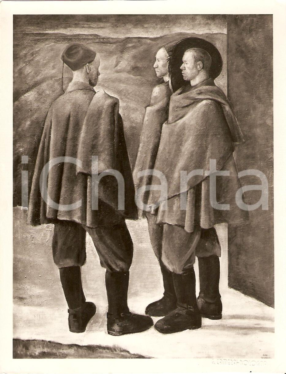 Fotografia d epoca originale 1936 BOLOGNA Foto quadro Bersaglieri Aldo CHIAPPELLI 1