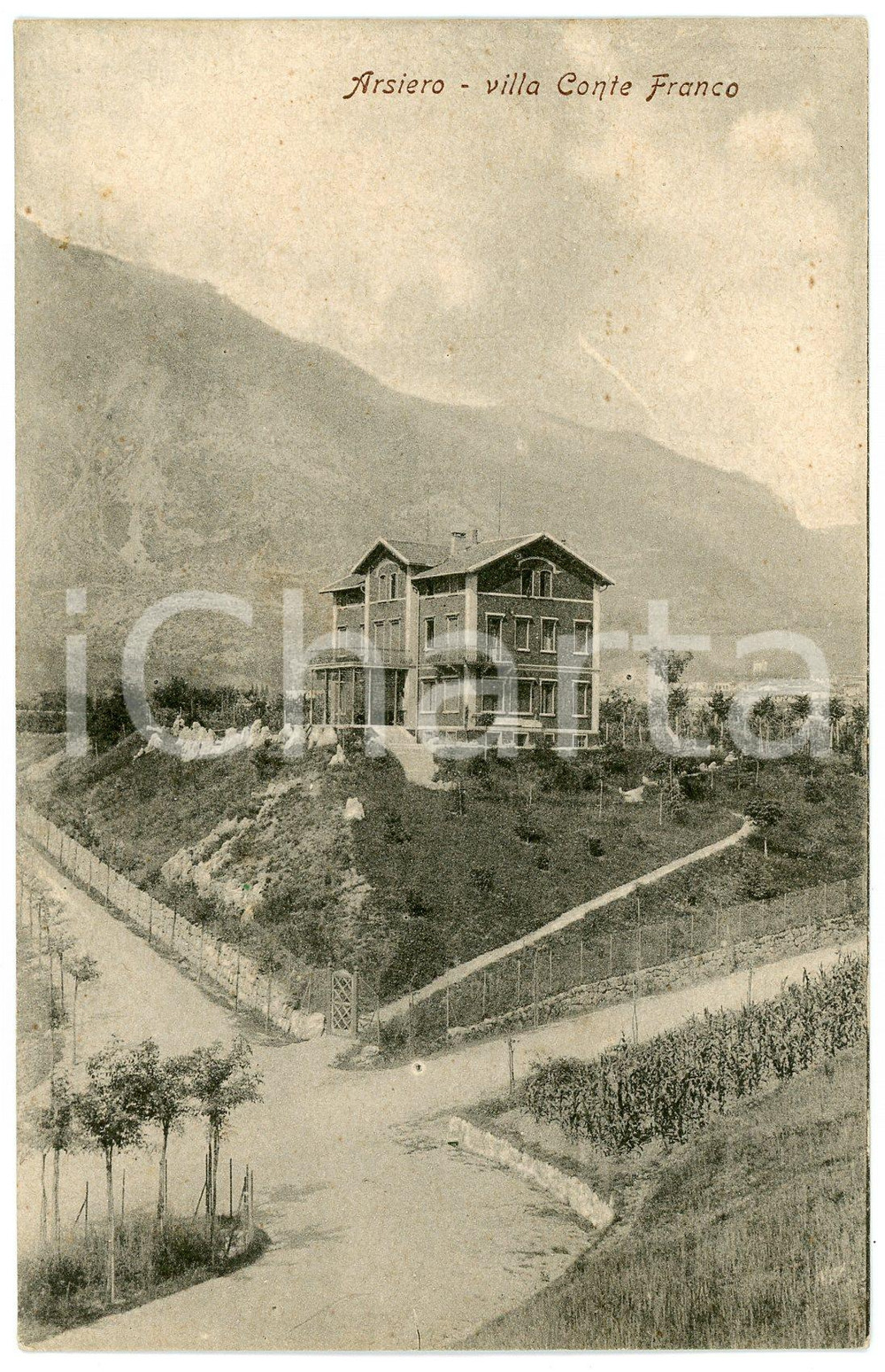 Cartolina originale da collezione 1920 ca ARSIERO VI Villa del Conte Camillo FRANCO Cartolina FP NV 1