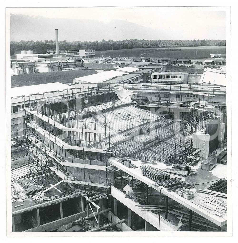 Fotografia d epoca originale Maggio 1958 GINEVRA Costruzione CERN Main building  Anfiteatro  Foto 1