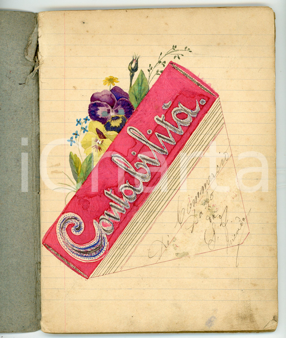 Oggetto da collezione cartaceo 1888 ITALIA Mastrino di contabilità  Appunti per gestione contabile  Quaderno 1