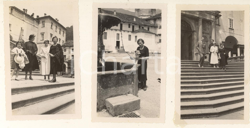 Fotografia d epoca originale 1935 OROPA BI Famiglia in visita al santuario Lotto 3 foto 11x7 cm 1