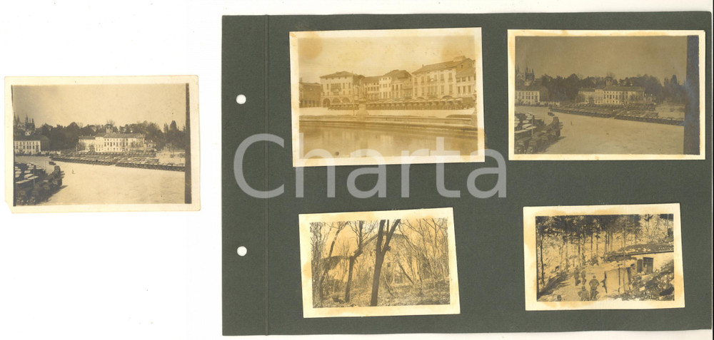 Fotografia d epoca originale 1915 ca WW1 PADOVA Prato della Valle con autocarri  Colli Euganei Lotto 5 foto 1
