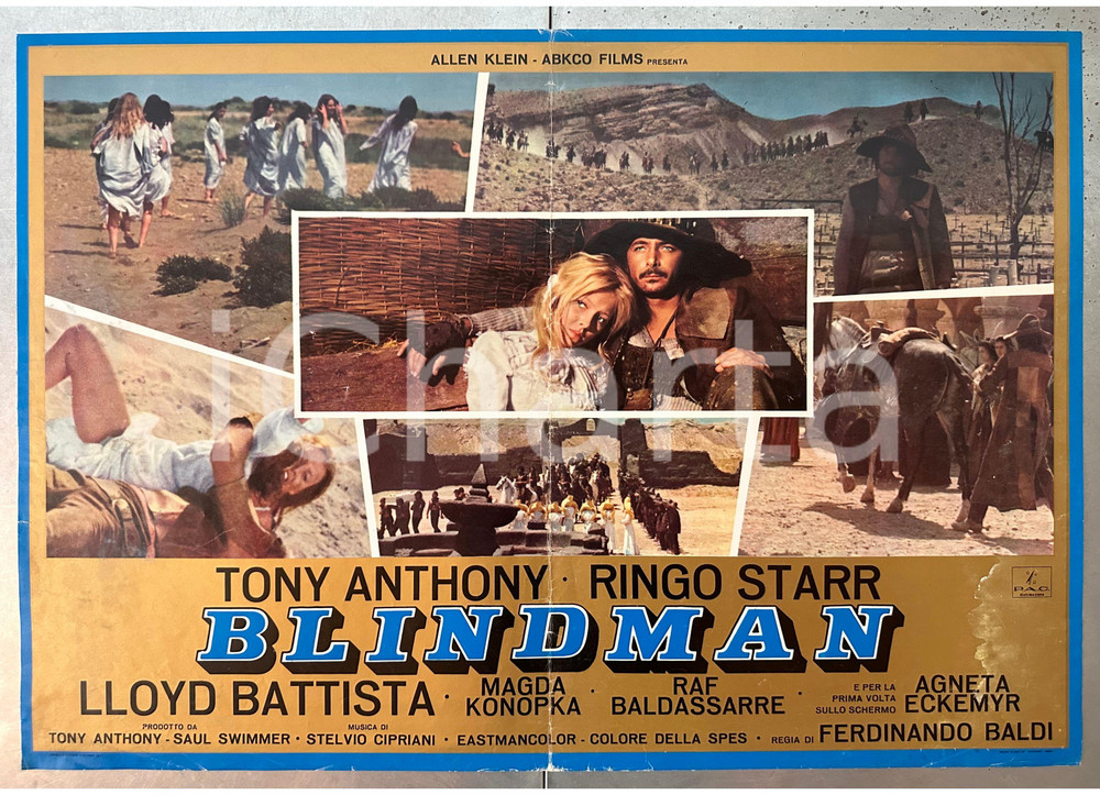 Materiale cinematografico d’epoca 1971 Tony ANTHONY Ringo STARR Magda KONOPKA Blindman Fotobusta poster WESTERN 1