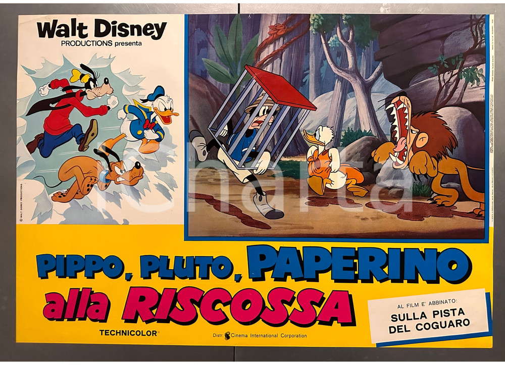 Materiale cinematografico d’epoca 1975 WALT DISNEY Pippo, Pluto, Paperino alla riscossa Fotobusta poster 1