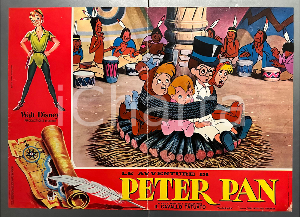 Materiale cinematografico d’epoca 1953 WALT DISNEY Le avventure di Peter Pan Fotobusta poster 1 ed. italiana 1
