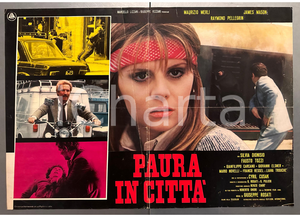 Materiale cinematografico d’epoca 1976 Giuseppe ROSATI Paura in città Fausto TOZZI Silvia DIONISIO Fotobusta 2 1