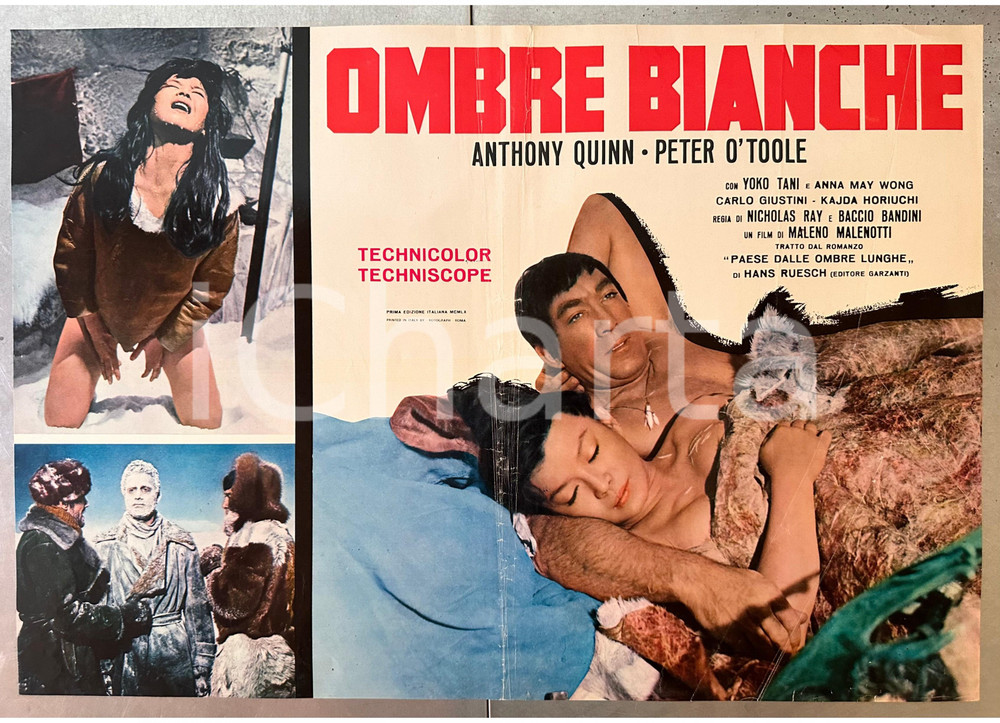 Materiale cinematografico d’epoca 1960 Anthony QUINN Peter O  TOOLE Yoko TANI Ombre bianche  Fotobusta poster 1