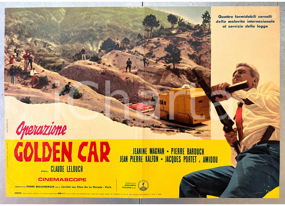 Materiale cinematografico d’epoca 1965 Claude LELOUCH Operazione Golden Car  Fotobusta 1