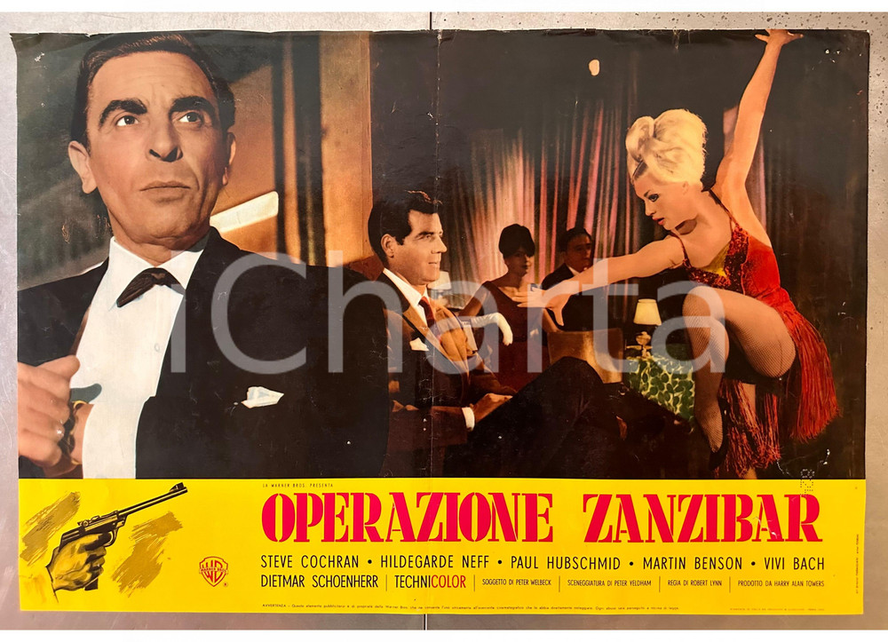 Materiale cinematografico d’epoca 1965 Robert LYNN Operazione Zanzibar Steve COCHRAN Martin BENSON  Fotobusta 1